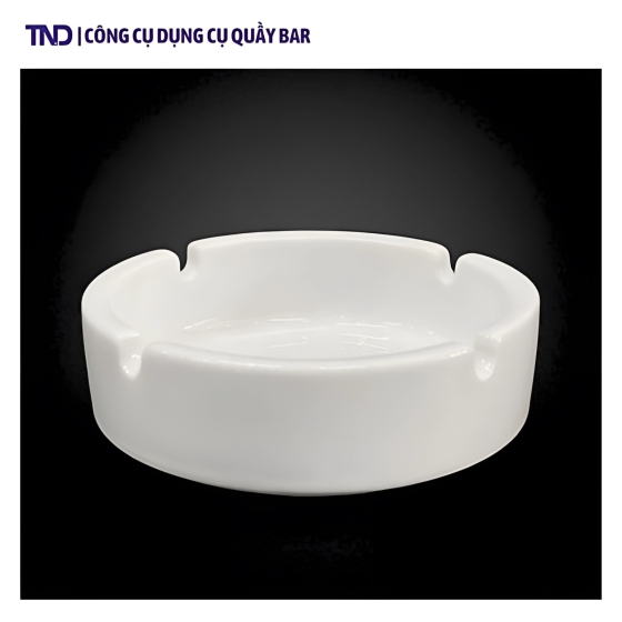 Gạt Tàn Thuốc Bằng Sứ Men Trắng 