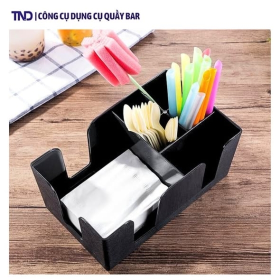 Khay Nhựa Mica Đựng Ống Hút Hình Chữ Nhật