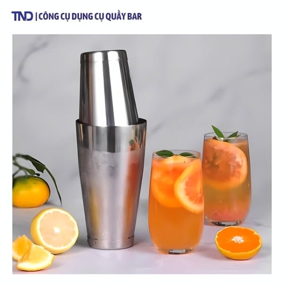 Bình Lắc Shaker Inox  2 Mảnh Cao Cấp Loại Xịn