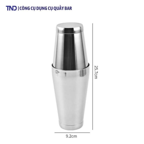Bình Lắc Shaker Inox  2 Mảnh Cao Cấp Loại Xịn