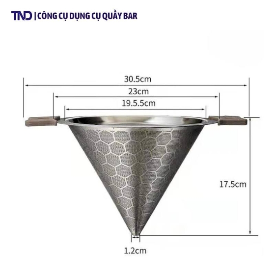 Phễu Lọc Trà Inox Cỡ Đại 2 Lớp Không Gỉ