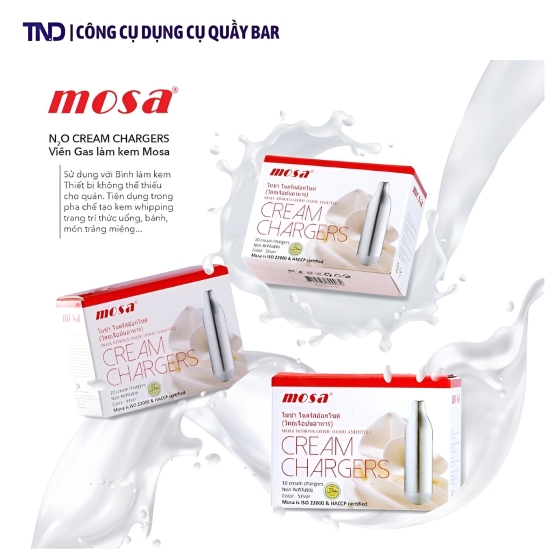 Gas Làm Kem Tươi Mosa N2O - Hộp 10 Viên