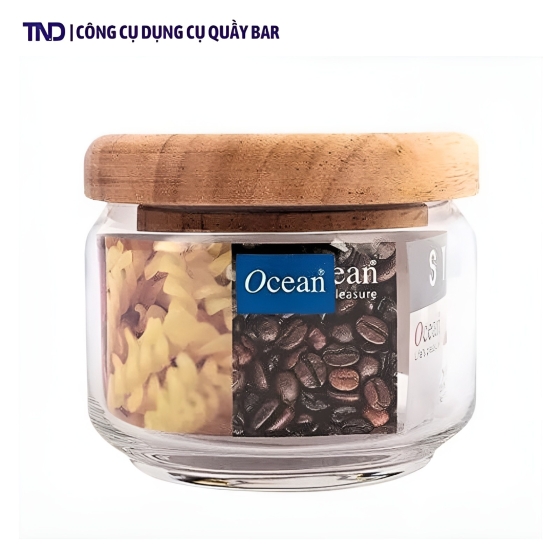 Hũ Thủy Tinh Ocean Nắp Gỗ Cao Cấp