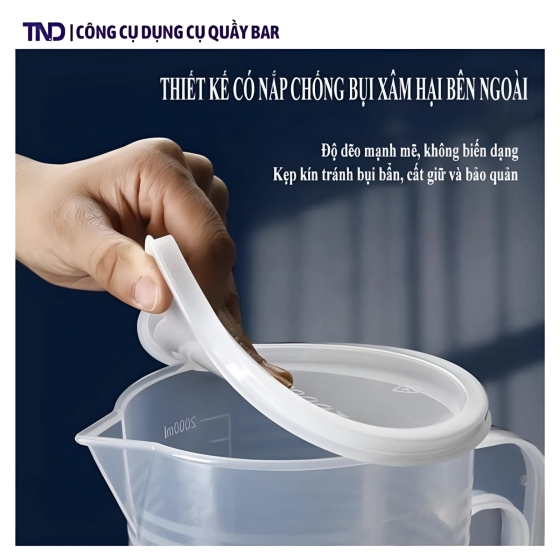 Ca Đong Nhựa Có Nắp 250ml, 500ml, 1000ml, 2000ml, 3500ml, 5000ml