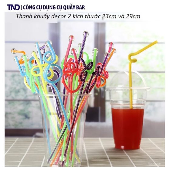 Cây khuấy Decor Nhựa Acrylic 23cm/29cm