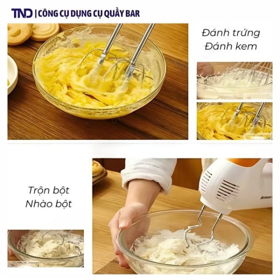 Máy Đánh Trứng NetMego 300W Kèm 6 Que Trộn Inox
