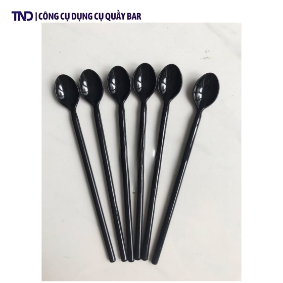 Muỗng Nhựa Sinh Tố Cán Dài 20cm Nhiều Màu Sắc