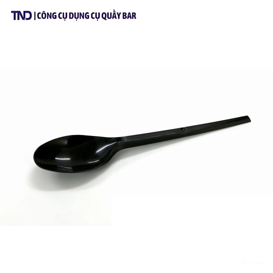Muỗng Nhựa Take-away Dài 15cm Trắng/Đen