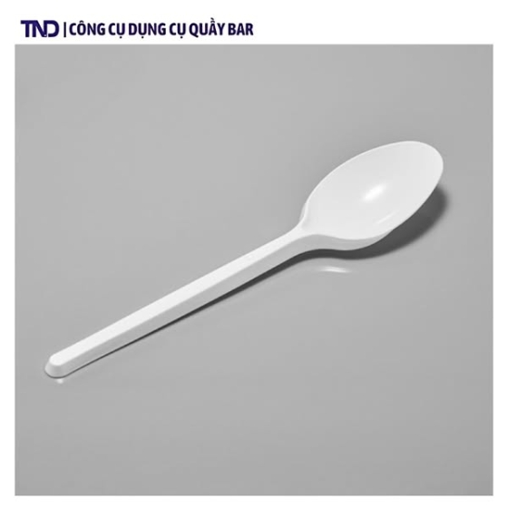 Muỗng Nhựa Take-away Dài 15cm Trắng/Đen