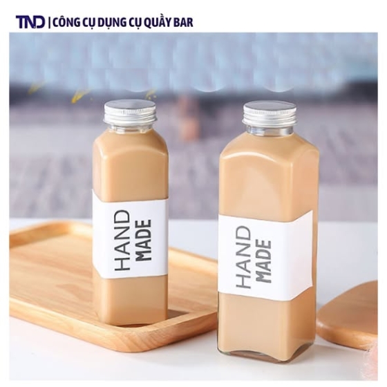 Bình Thủy Tnh Vuông Nắp Nhôm 350ml/500ml