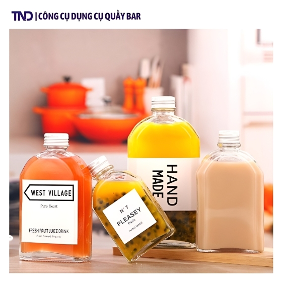 Bình Thủy Tinh Bầu Nắp Nhôm 250ml/350ml