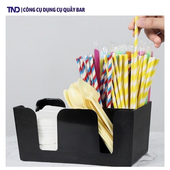 Khay Nhựa Mica Đựng Ống Hút Hình Chữ Nhật