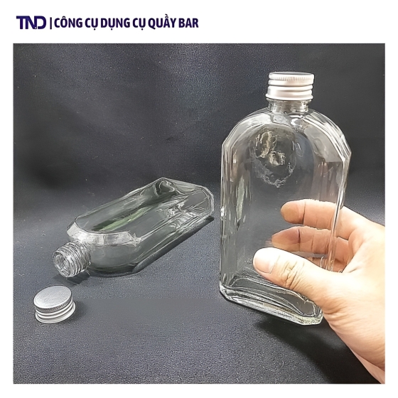 Bình Thủy Tinh Bầu Nắp Nhôm 250ml/350ml