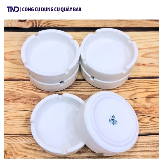 Gạt Tàn Thuốc Bằng Sứ Men Trắng 