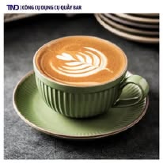 Bộ Tách Cafe Sứ Cao Cấp Kẻ Màu sắc Vintage