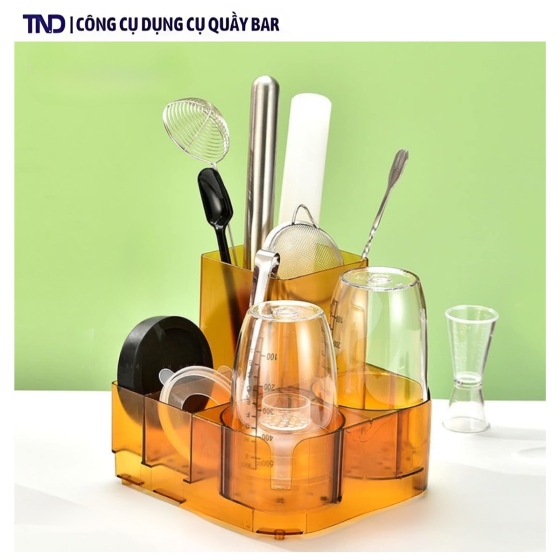 Khay Nhựa PC 5 Ngăn Để Dụng Cụ Pha Chế