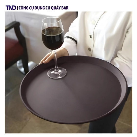 Khay Bưng Chống Trượt Tròn 28cm/36cm