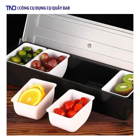 Khay Đựng Topping 5 Ngăn Nhựa Cao Cấp