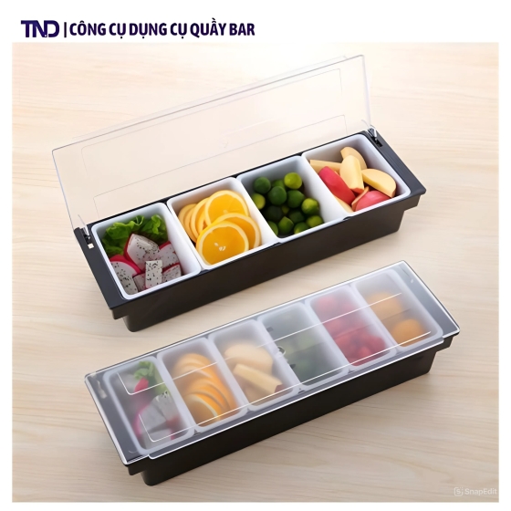 Khay Đựng Topping 5 Ngăn Nhựa Cao Cấp