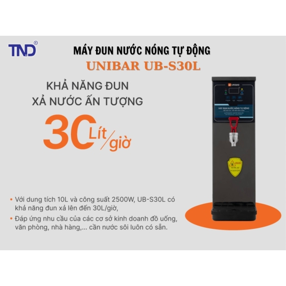 Máy Đun Nước Nóng Tự Động Unibar UB-S30L