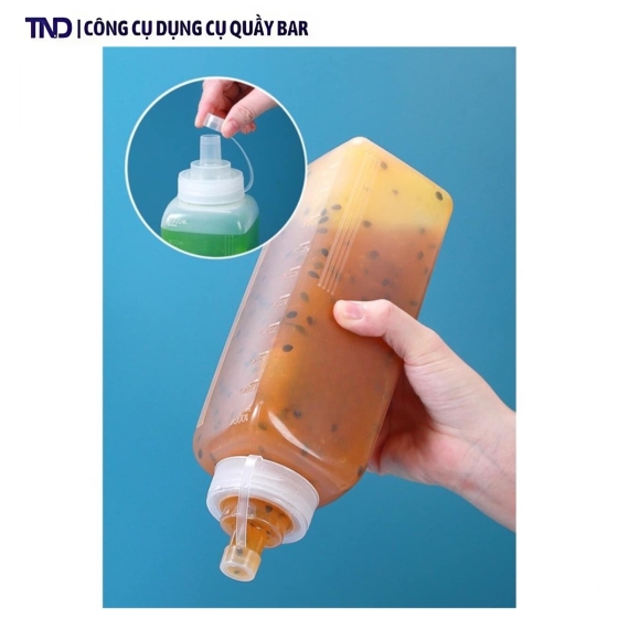 Chai Nhựa Vuông Đựng Sốt, Sữa Đặc, Mứt Dung Tích 800ml; 1L