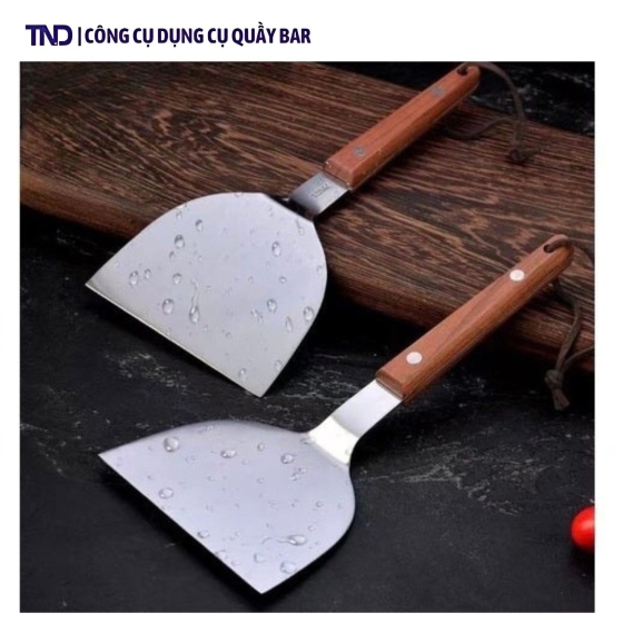 Xẻng Xúc Bánh Pizza, Xẻng Nấu Ăn Inox Tay Cầm Gỗ