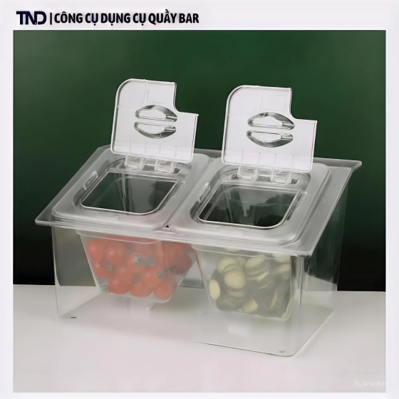 Bộ Khay Nhựa PC Đựng Topping Cao Cấp