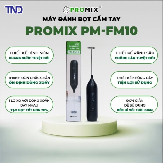 Máy Tạo Bọt Cà Phê Sạc Điện Promix FM10
