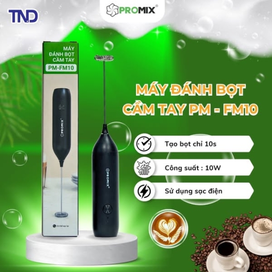 Máy Tạo Bọt Cà Phê Sạc Điện Promix FM10