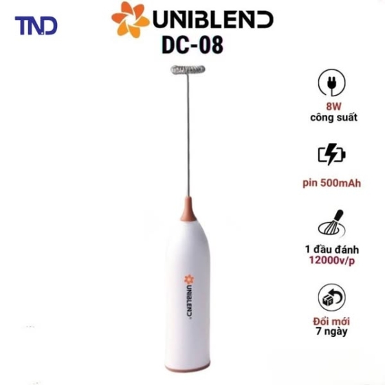 Máy Tạo Bọt Cà Phê Sạc Điện Uniblend DC-08