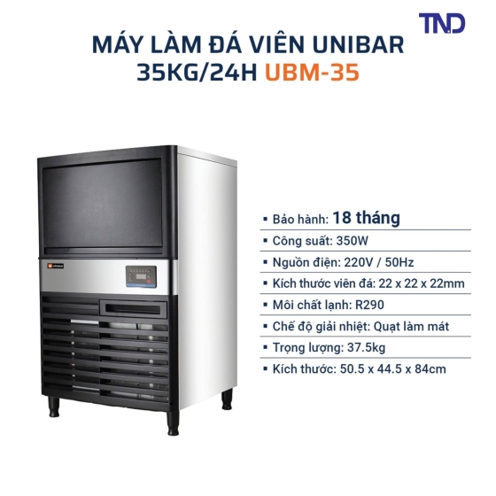 Máy Làm Đá Viên Unibar IM-35 - Công Suất 35kg/ngày